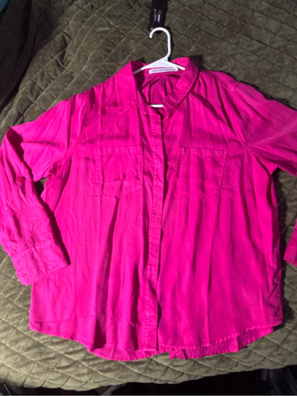 Calvin Klein Jeans Hot Pink Button-Up Top